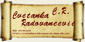 Cvetanka Radovančević vizit kartica